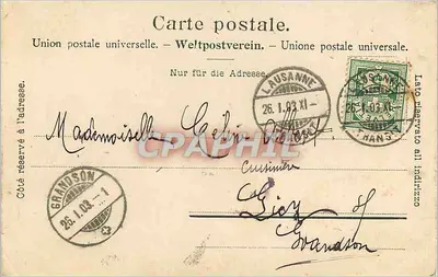 Lausanne - katedra — wydawnictwo Burgy, litografia Saint-Imer, nr 2439 — Rewers