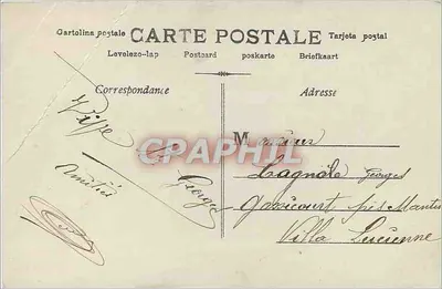 Mała dziewczynka z bukietem róż — Szczęśliwego dnia — JC PARIS n°444 — Rewers