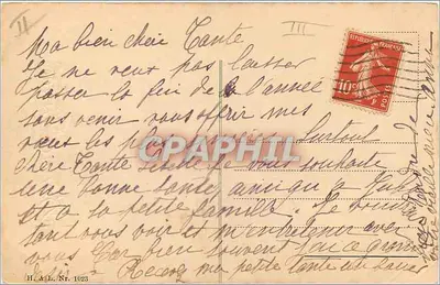 Arranjo de hortência — Boa Ano — editor H. & E. L. Nr. 1023 — Verso