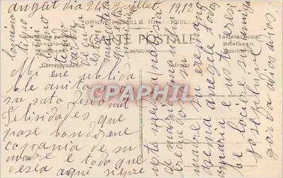 Man in pak — stoomtrein en rozen — uitgever 'CARTA POSTALE' n°3579 — Achterkant