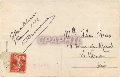 Paisagem pastoral — casal e ovelhas — Q. Hohboum, Paris, n° 160 — Verso