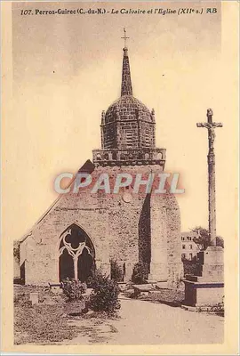 Perros-Guirec (C.-du-N.) — O Calvário e a Igreja (século XII) — AB