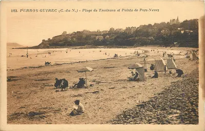 Praia de Trestraou e Ponta de Pors-Nevez — Perros-Guirec (C.-du-N.) — Fototipia A. Bricel, Angers, n°102