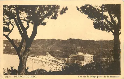 Perros-Guirec — Vista da Praia tirada da Roseraie — Éd. Boulloures, n°4