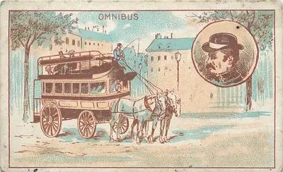 Omnibus — transporte urbano a cavalo — editor não visível