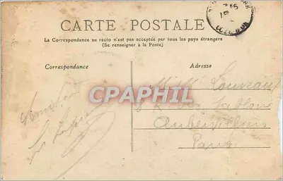 Bilhete postal antigo Arnay le Duc Torre do Castelo de Motte Forte do Século XV — Verso