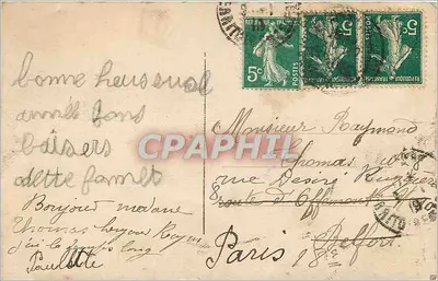 Arranjo de flores e bagas — Boa Ano — Dix Paris 2130 — Verso