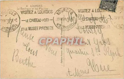 Lourdes — Bazylika i Fisciny — Wydawnictwo Grand Musée de la Chapelle — Rewers