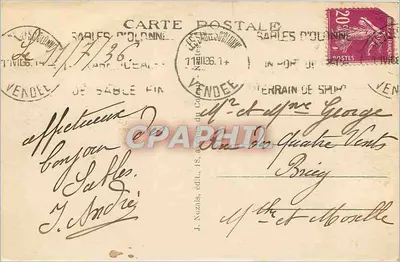 Les Sables-d'Olonne (Vendée) — Aleja Gabriel Godet przy świetle księżyca — Rewers
