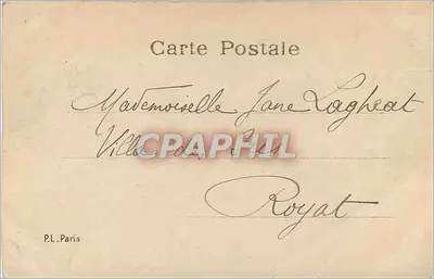 Mulher com gato — Paris, 1905 — Matemoiselle Jane Vagheat — Verso