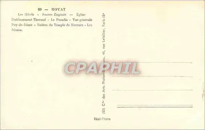 Royat — Puy-de-Dôme — Ogólny widok i miejsca — Rewers