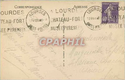 Lourdes — Widok ogólny i Pic du Jer — LL — Rewers