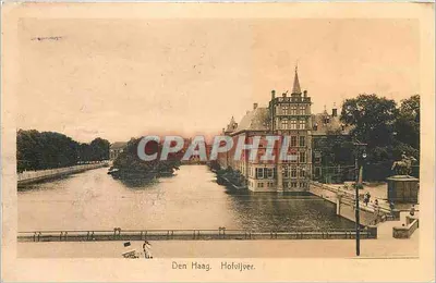 Den Haag. Hofvijver. — Vista do canal e do edifício — Weenen & Snel, Hg. 9