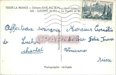 Paisagem com cisnes — Jardins do Casino de Luchon — Edições JOVÉ — Verso