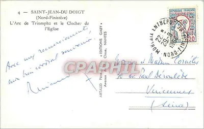 Saint-Jean-du-Doigt — O Arco do Triunfo e o Sintrão da Igreja — Éditions Gaby, Nantes — Verso