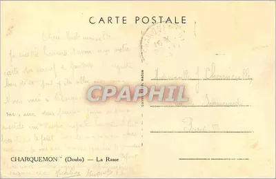 La Rasse — Charquemon (Doubs) — editor desconhecido, número de série não visível — Verso