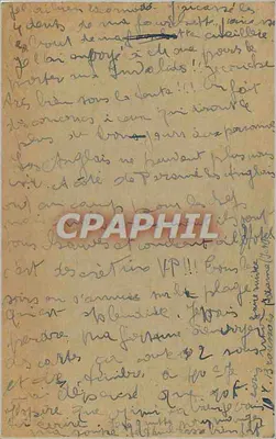 Carta postal de correspondência — texto manuscrito — editor desconhecido — Verso