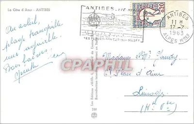 Antibes — vista panorâmica e praia — Éditions « MMB » n°289 — Verso