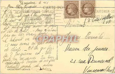 O Hohneck — Escalada da Martinswant / A aresta do "Petit Cervin" — Braun & Co. n°2235 — Verso