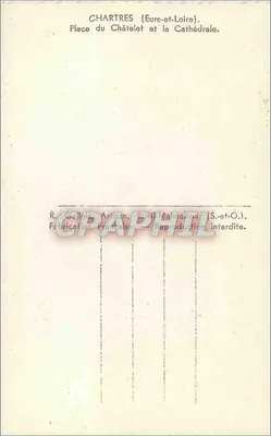 Chartres (Eure-et-Loire) — Plac Châtelet i Katedra — R. Gellois, Artisan, Rural Imprimerie (S.-et-O.) — Rewers