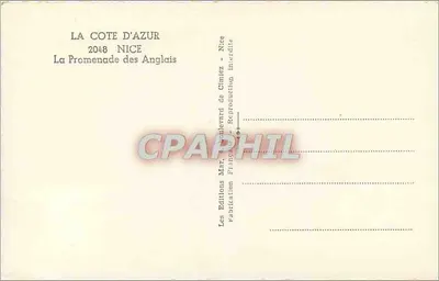 Promenada Anglikańska — Nice — Wydawnictwo Cimiez — Rewers