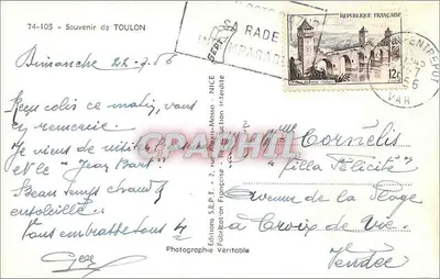Toulon — Souvenir de Toulon — Wydawnictwo S.E.P.T. - 74-105 — Rewers