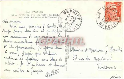Jezioro Annecy — Ogólny widok ; w tle, Dents du Léman i Tournette — Wydawnictwo G. Mouchet — Rewers