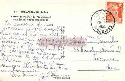 Trégastel (C.-du-N.) — Invoeging van Rocher du Père Éternel — Edities Caby — Achterkant