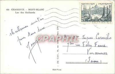 Jezioro Gaillands — Chamonix-Mont-Blanc — Stara pocztówka (464) — Rewers