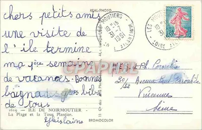 Ilha de Noirmoutier — A Praia e a Torre Plantier — Cabo — Verso