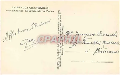 Chartres — Katedra widziana z powietrza — GRIFF, wydawca — Rewers