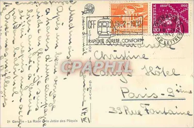 Genève - De Haven en de Kade van de Pâquis — CFF Editie — Achterkant