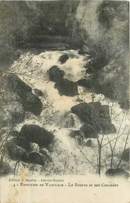 वॉक्लूज़ की फ़ॉन्टेन - स्रोत और इसकी झरना - एडिशन जे. बास्कॉन - आइल-सर-सॉर्ग, संख्या 4