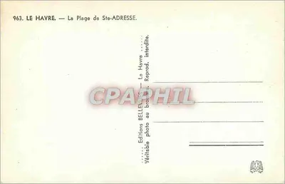 Le Havre — La Spiaggia di Ste-Adresse — Edizioni DELLEVUIS — Verso