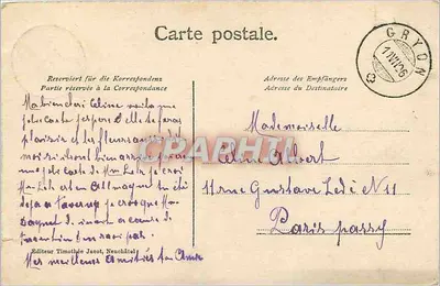 Gryon e os Diablerets — Suíça — Editor Timothée Jacot, Neuchâtel — Verso