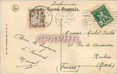 Anvers — O porto e o Steen. — Ed. Nels, Bruxelas, Série 25, No. 66. — Verso