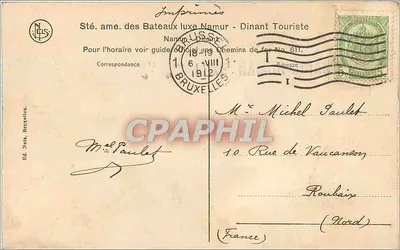 A Meuse vista dos Rochos de Warenne e de Champalle — Ed. Nels, Bruxelas, n° 611 — Verso