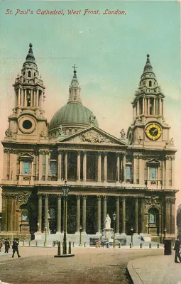 Catedral de São Paulo, Frente Oeste, Londres. — Editora Série Strand, número de série visível.
