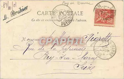 Panorama Royat-Clermont — widok z lotu ptaka z mostem — wydawca anonimowy — Rewers