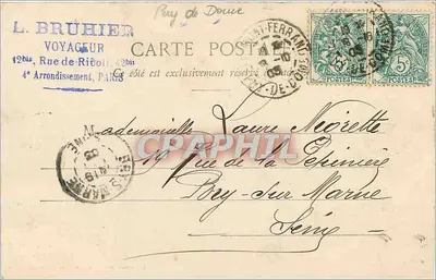 Royat — Os Hotéis e o Cassino — editor L. Brühier, Paris — Verso
