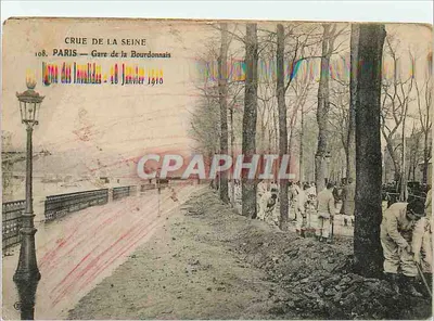 París - Grenelle - Fuente de Neptuno — Inundación del río Sena, 28 de enero de 1910 — Reverso