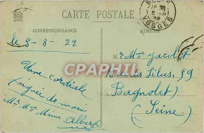 Roches St-Martin — sommet da Côte St-Martin, 2 km ao sul-oeste de Saint-Dié — Au. Weick, Saint-Dié - N° 1823 — Verso