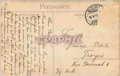 Wengen — widok na góry z szczytami Jungfrau, Mittaghorn i Breithorn — wydawca nieodczytelny, nr serii 1034 — Rewers