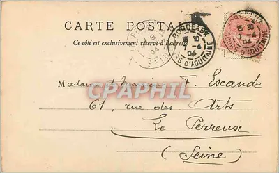 Bordeaux — O Ponte de Pedra — editor não identificado, n° de série 3 — Verso