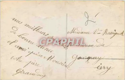Jovem mulher em vestido decorado segurando um buquê — Fauwetts 1037 — selo 10c República Francesa — Verso