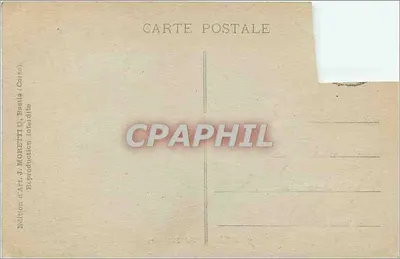 Bastia (Korsyka) — widok portu z motorowym statkiem — J. Moretti — Rewers