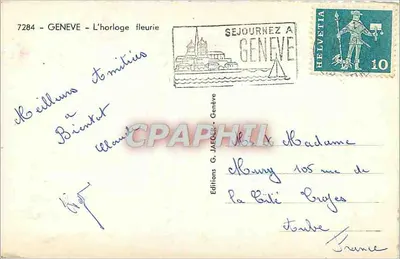Het bloemklokje in Genève — Éditions G. Jaeger — n° 7284 — Achterkant