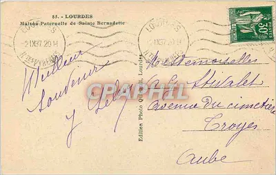 Casa Paternal de Bernadette Soubirous — Lourdes — Edição Photo Quirault — Verso