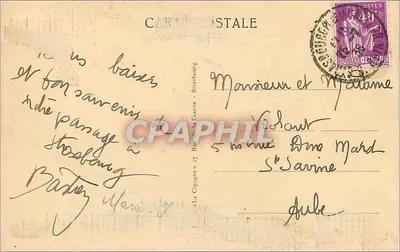 Estrasburgo — Ninho de coruja — editor não visível, número de série 177c — Verso