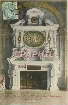 Paris — O Hôtel-de-Ville: Lareira do Salão das Arcades — J. 174